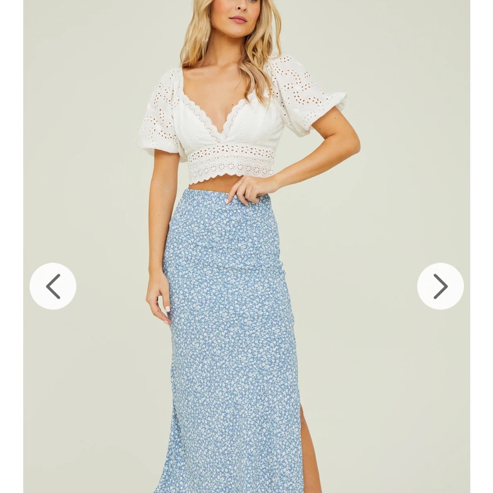 Reformation Floral Print Midi Skirt Size Small